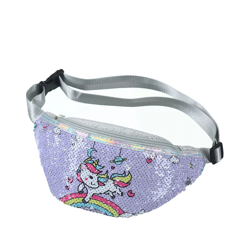 Sac Banane Licorne à Paillettes Violet