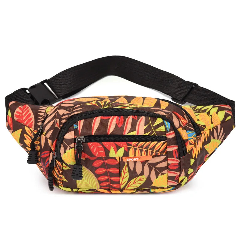 Sac Banane Motifs Tropicales Jaune Orange