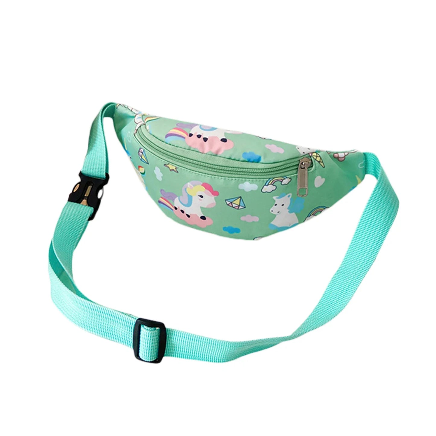 Sac Banane pour Enfants Licorne Vert