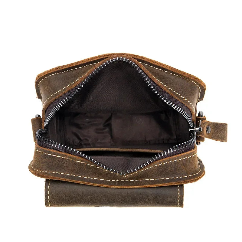 Sac Banane Homme en Cuir Savane 9