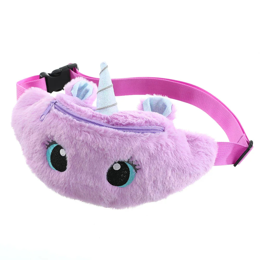 Sac Banane Licorne en Fourrure Violet