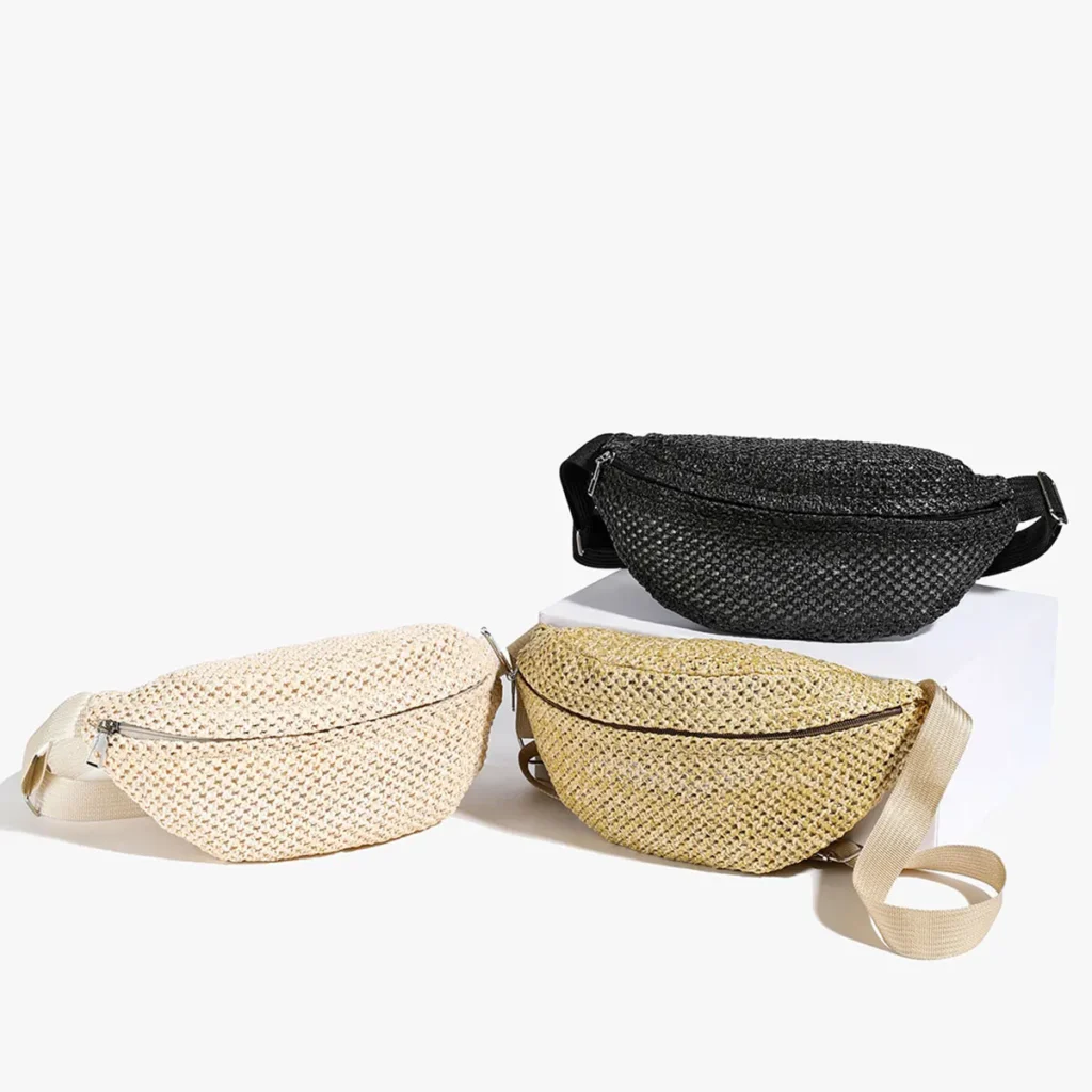 Sac Banane Paille Tissé