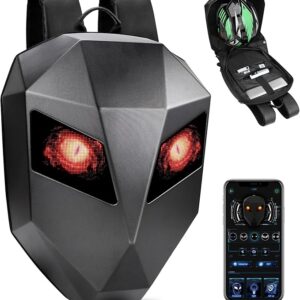 Sac a dos à LED moto rigide et intelligent – Design futuriste personnalisable pour motards et voyageurs